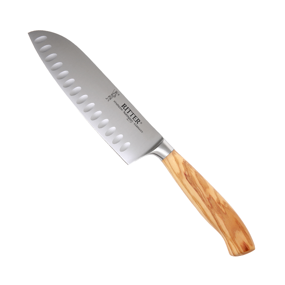 Santokumesser mit Kulle 16cm Olive